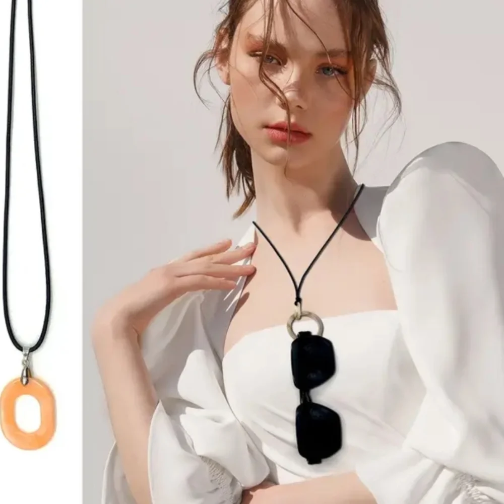 Eyeglass Necklace Chain Holder Acrylic Light Grey Trt